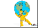 Homer drží globus